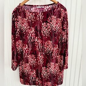 Red Floral Top Size Medium